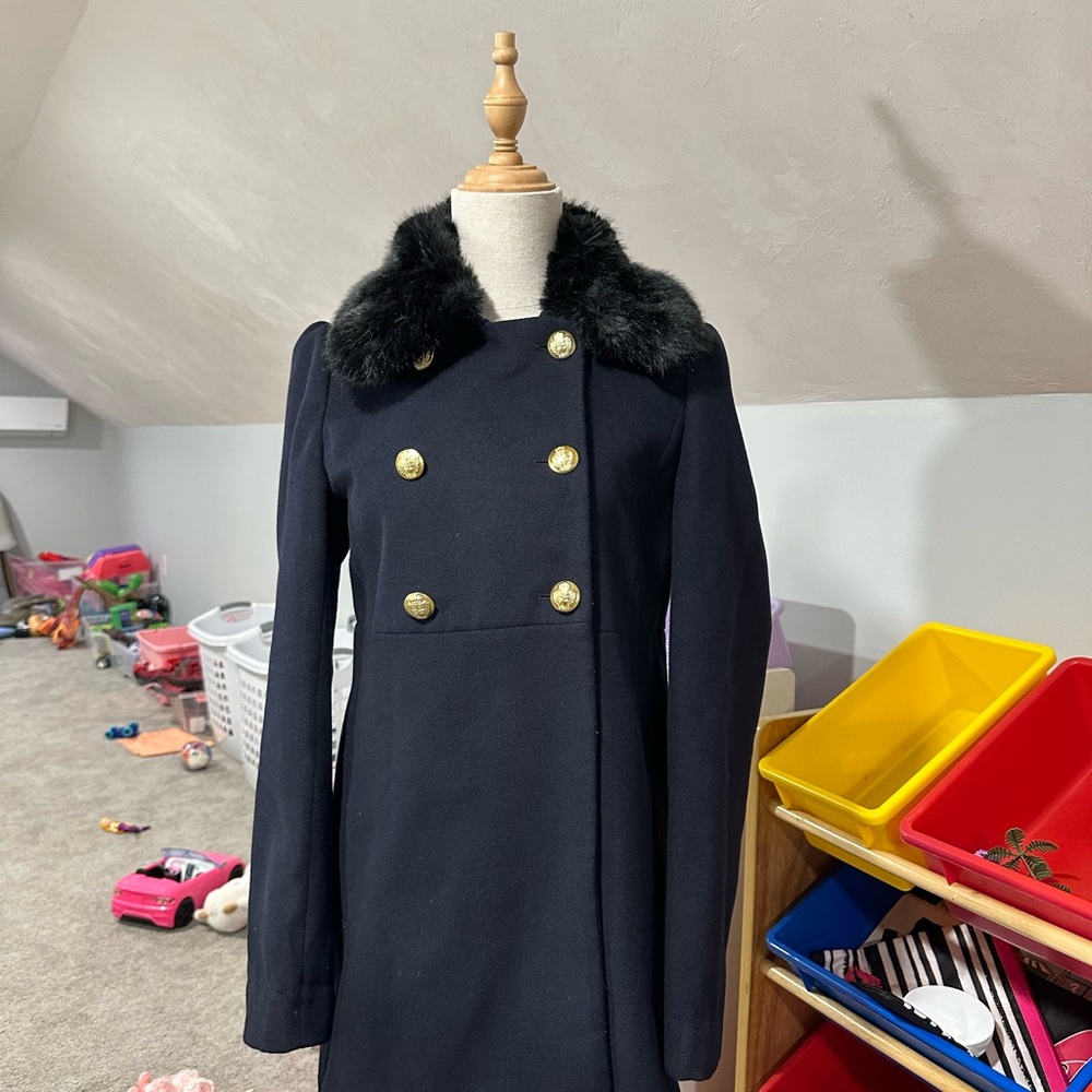 Express Navy Coat Small
